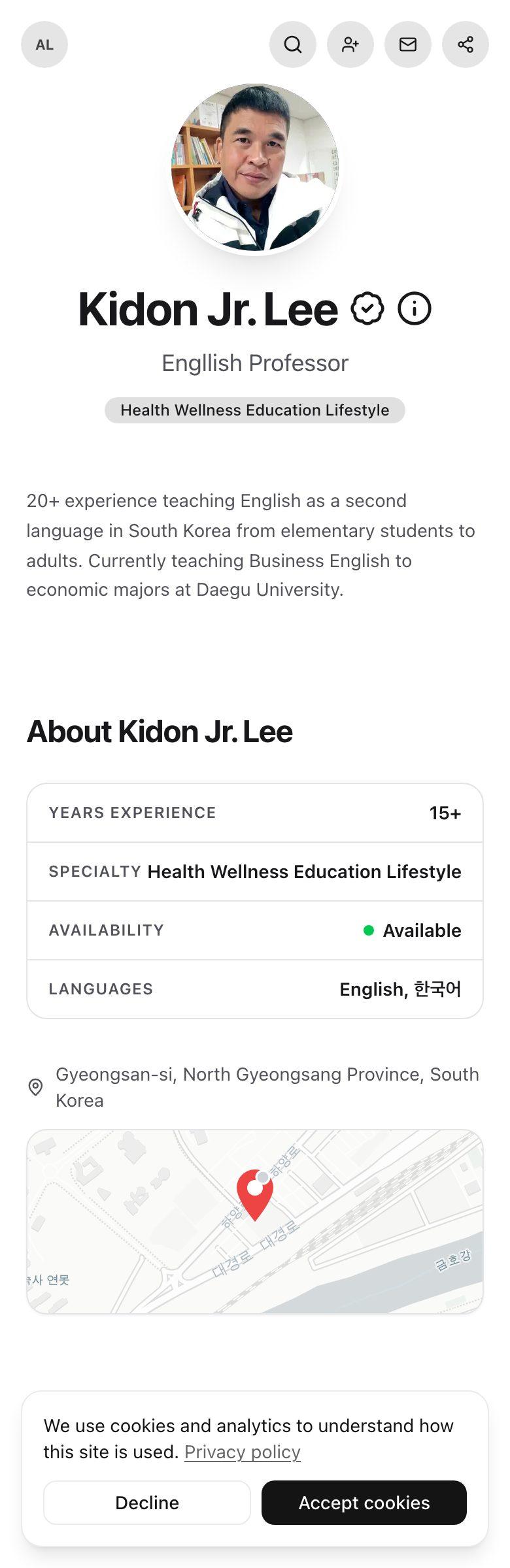 Kidon Jr. Lee's profile preview