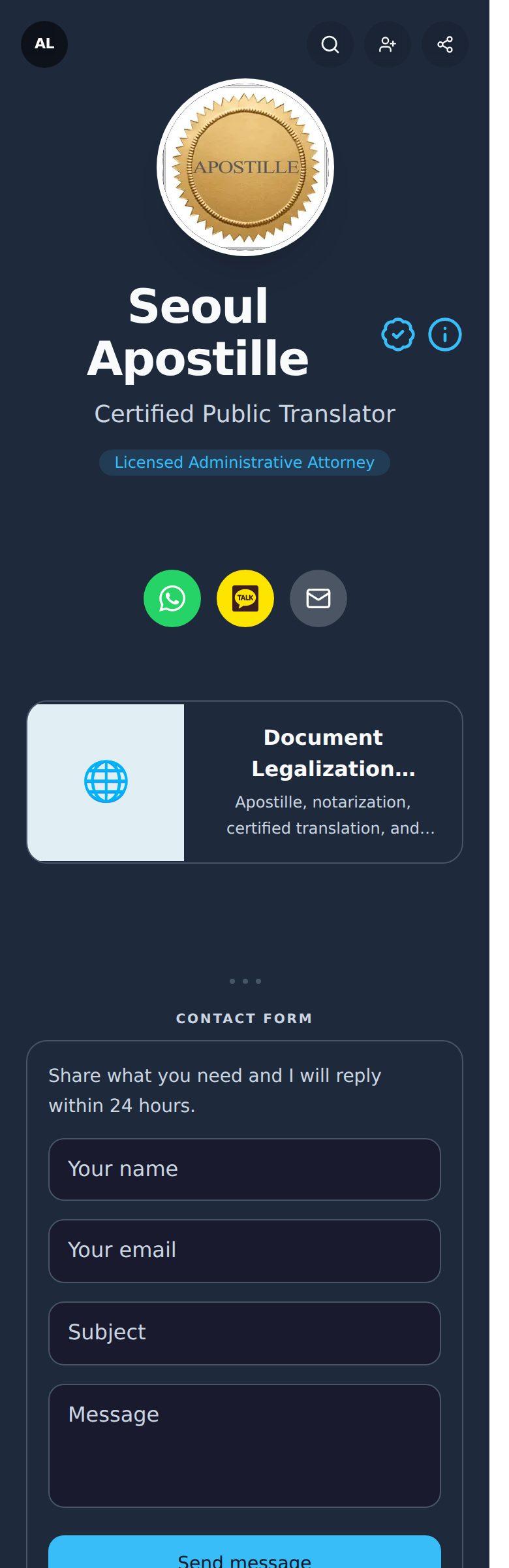 Seoul Apostille's profile preview